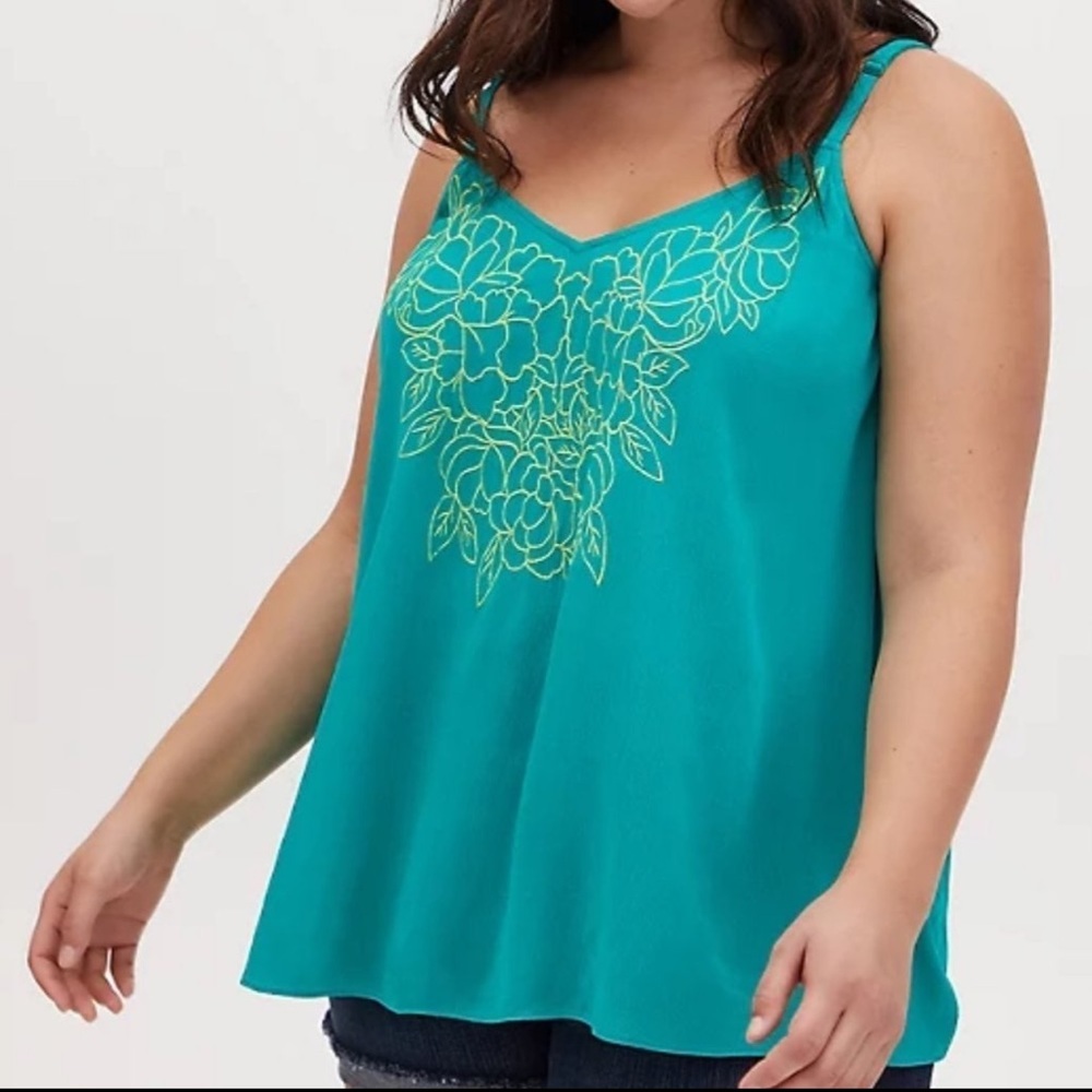 Torrid Embroidered Gauze Swing Cami